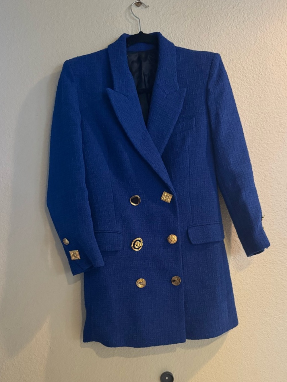 Zara Blue Double-Breasted Blazer Set